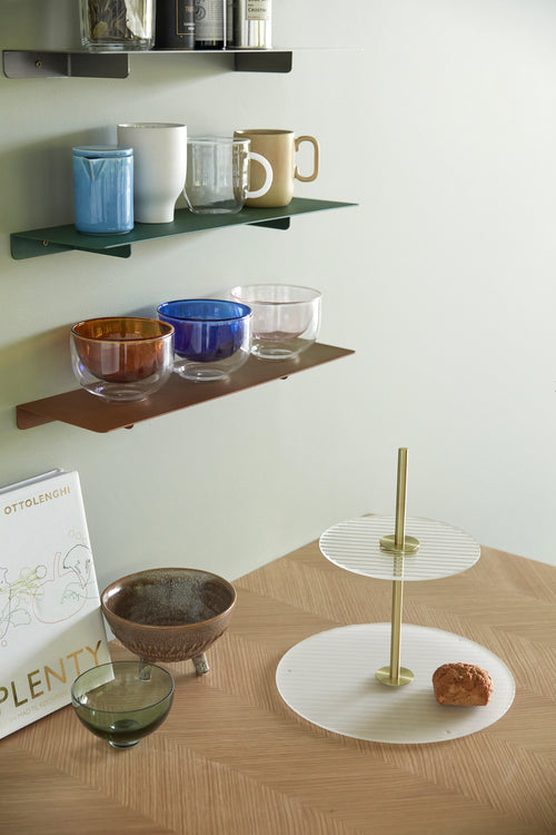 Hübsch etagere Ripple - glas/ijzer - ø30xh31cm - vtwonen shop