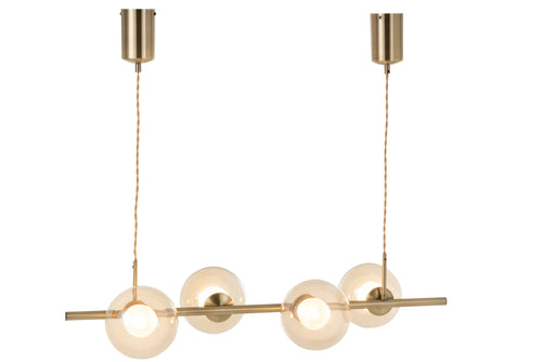 J-Line hanglamp Yuks 4 Lampen - staal - goud