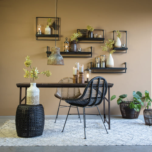 Light & Living wandplank Maddison - zwart - 80x15x24cm