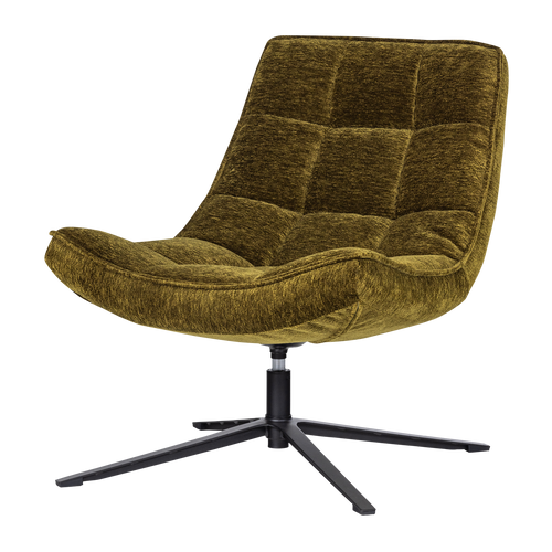WOOOD draaifauteuil Maudi - Chenille - Groen - 84x74x86