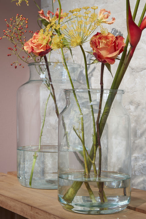 Mica Decorations Vienne Vaas - H30 x Ø18 cm - Gerecycled Glas - Transparant - vtwonen shop