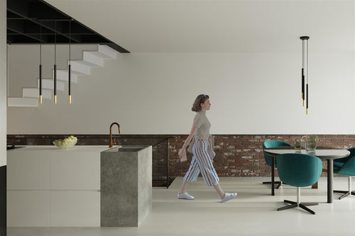 Sollux hanglamp Mozaica - 1 lichts - 8  x 100   cm - zwart goud - vtwonen shop