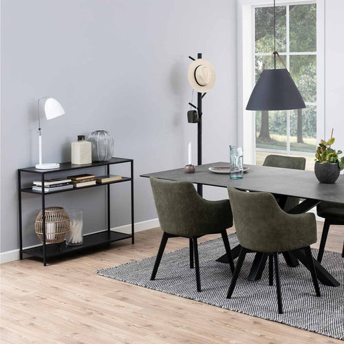 Lisomme Vic houten sidetable zwart - 100 x 35 cm - vtwonen shop