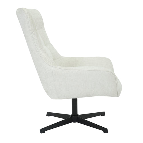Livingfurn fauteuil Naomi Pearl - wit - stof