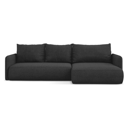 LaMiaSofa hoekbank rechts Palermo - chenille stof - antraciet - 240x148x86