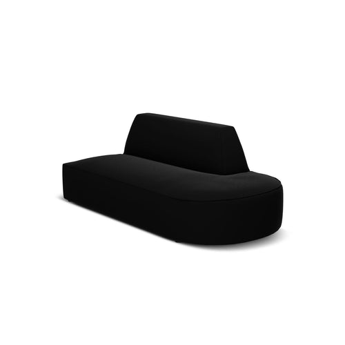 Cosmopolitan Design - Rechte modulaire bank Siena 2-zits, flueel zwart - 93x181x69cm