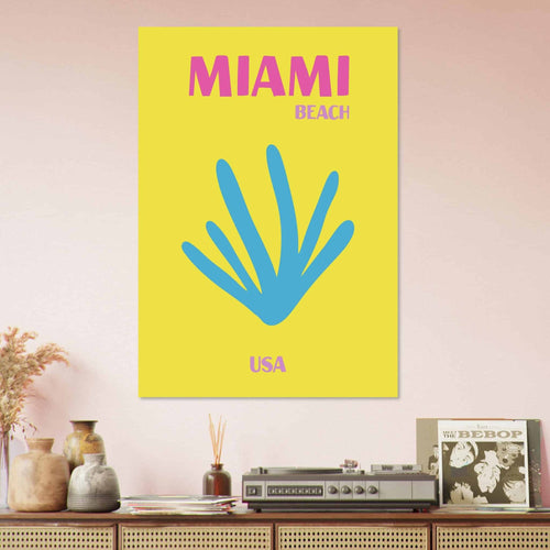 Artfulprints  USA - Miami   poster A4 21x29.7 cm - vtwonen shop