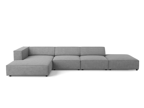 Cosmopolitan Design linker hoekbank Arendal 5-zits, chenille met ribbeleffect, donkergrijs - 166x341x70cm