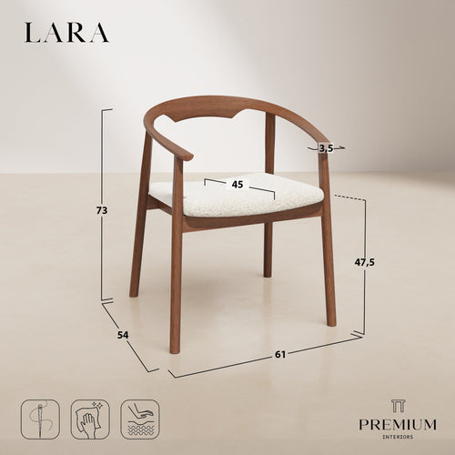 Premium Interiors - Set van 2 stoelen LARA - bouclette crème 61cm