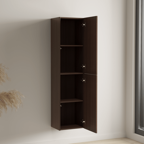 LOMAZOO kolomkast Marbella - geribbeld - zwevend - walnoot