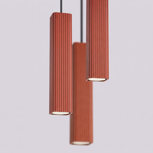 Sollux Lighting Hanglamp RAYO 3P rode oker - 20x20x108cm