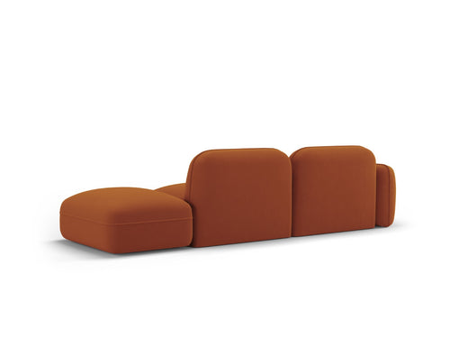 Cosmopolitan Design Rechte modulaire bank Sydney 3-zits, flueel, terracotta - 90x295x70cm