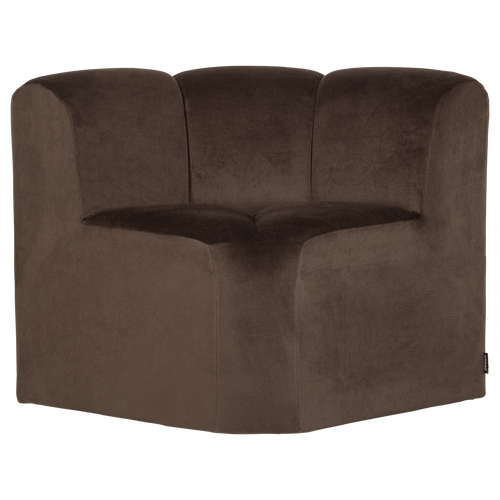 WOOOD eetbank hoek met rugleuning Mojo - Velvet - Bruin - 83x83x83