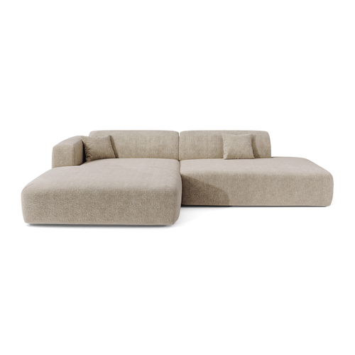 Sia Home - Hoekbanken links MYRA - Fluweel met patroon - Beige - 300cm - vtwonen shop