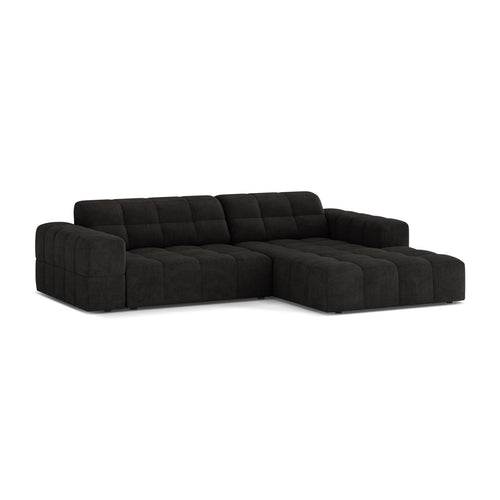 Cosmopolitan Design - Rechter hoekbank Chicago 3-zits, chenille antraciet - 167x234x78cm