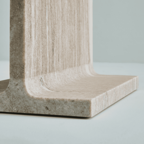 HYPPOLITE Bijzettafel van marmer - Beige - 31x38x46 cm
