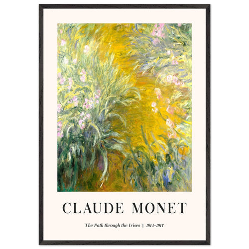 Artfulprints Poster met Lijst Claude Monet - The path through the irisis   - 70x100 cm - Groen