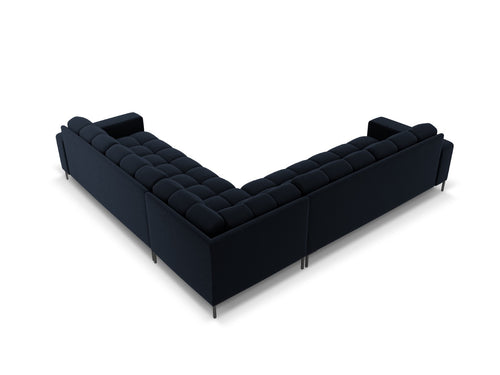 Cosmopolitan Design Symmetrische hoekbank Bali 6-zits, flueel, donkerblauw - 256x256x75cm