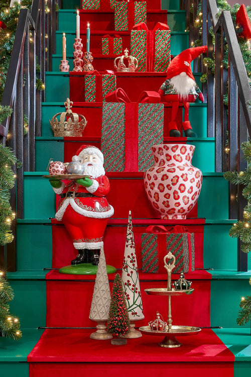 Mica Decorations Decoratie Kerstboom - H55 x Ø12 cm - Katoen, IJzer, Mangohout - FSC 100% - Rood - vtwonen shop