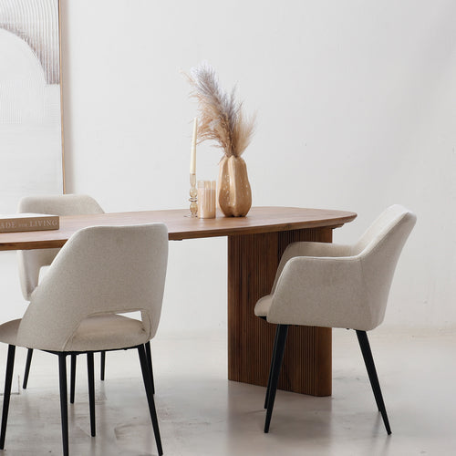 Giga Meubel Eettafel Aya - Deens Ovaal - Mangohout - Naturel - 180cm