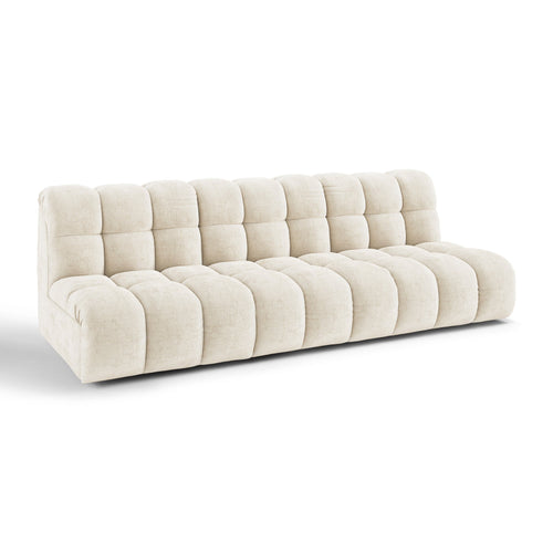 Premium Interiors - Bank SEVEN - gewaafd fluweel crème 243cm