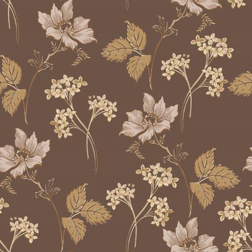 borastapeter behang bloemen bruin - 53 cm x 10.05 m - 660837 - vtwonen shop