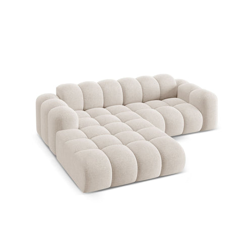 Cosmopolitan Design - Linker hoekbank Treno 3-zits, chenille lichtbeige - 184x240x70cm