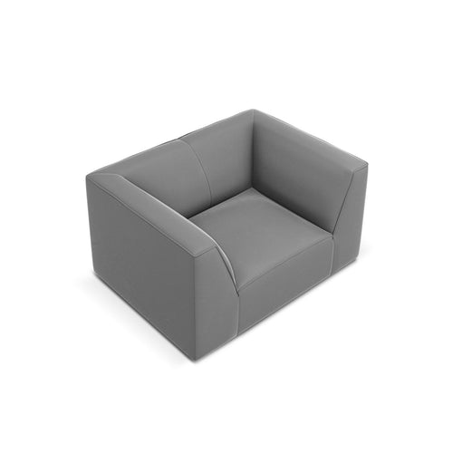 Cosmopolitan Design - Fauteuil Siena flueel grijs - 92x120x69cm