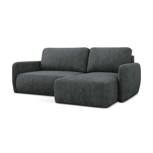 LaMiaSofa hoekbank rechts Corle - chenille stof - donkergrijs - 207x148x86