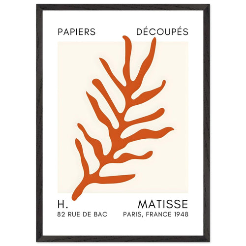 Artfulprints Poster met Lijst Matisse – Ocean flora orange   - 50x70 cm - Oranje