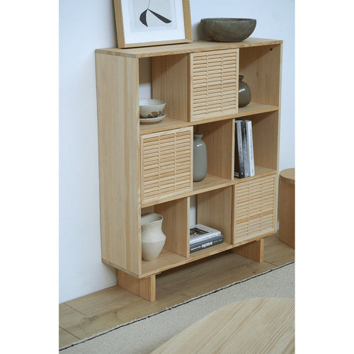 Naan Furniture Boekenkast Morell - Massief grenen ongelakt - Natuurlijk - 98 cm - vtwonen shop