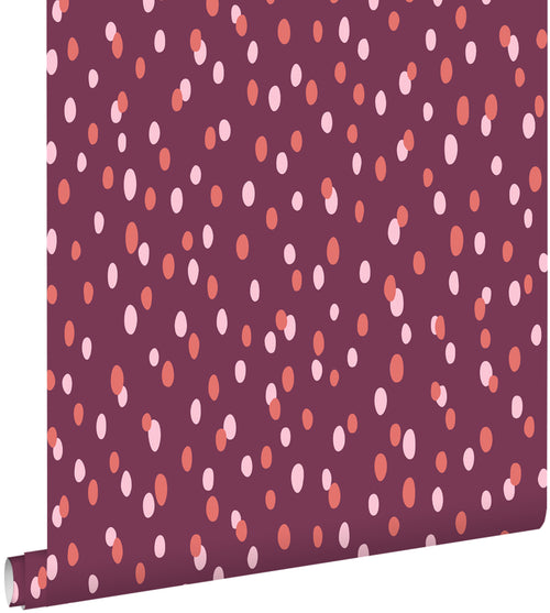 ESTAhome behang stippen paars - 50 x 900 cm - 131874