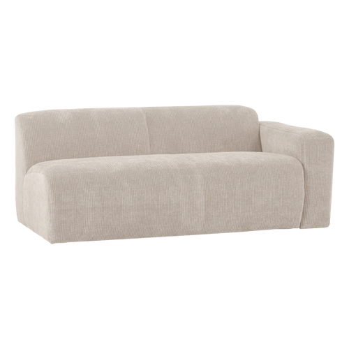 WOOOD 2-zits bank arm rechts Mojo Base - Rib - Ecru - 74x185x97