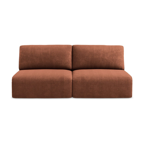 LaMiaSofa 3-zits slaapbank Ostia - chenille stof - terracotta - 216x102x79