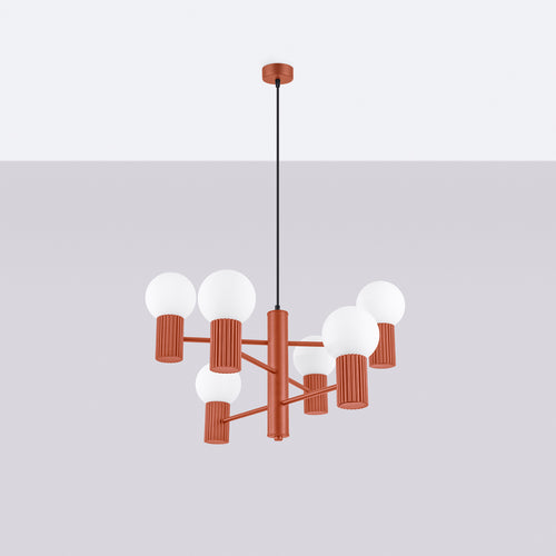 Sollux Lighting Kroonluchter HALO 6 rood ochra - 64x64x230cm