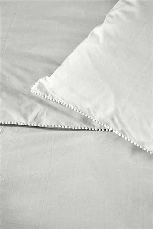 Walra - Dekbedovertrek Pretty Pom Pom - 240x220 cm - Naturel