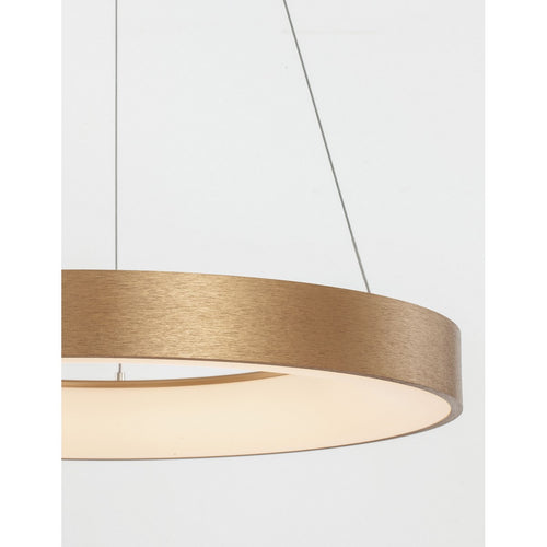 Merano Bancroft 60cm geïntegreerde LED hanglamp plafond geborsteld goud aluminium LED 50W 3250Lm 3000K