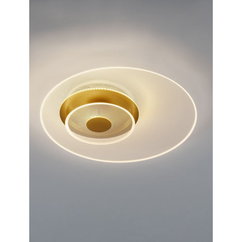 Nova Luce COPO Geïntegreerde LED-plafondlamp, halfverzonken, messing goud, Triac dimbaar, 29W, 19L05m, 3000K