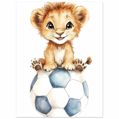 Artfulprints  Sportief leeuwtje   Poster 30x40 cm