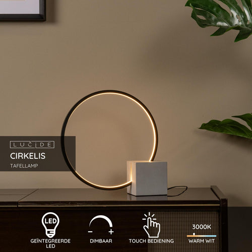 Lucide tafellamp CIRKELIS - Geïntegreerde LED - Zwart - vtwonen shop
