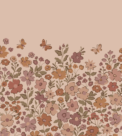 ESTAhome fotobehang bloemetjes terracotta roze - 2.5 x 2.79 m - 159582