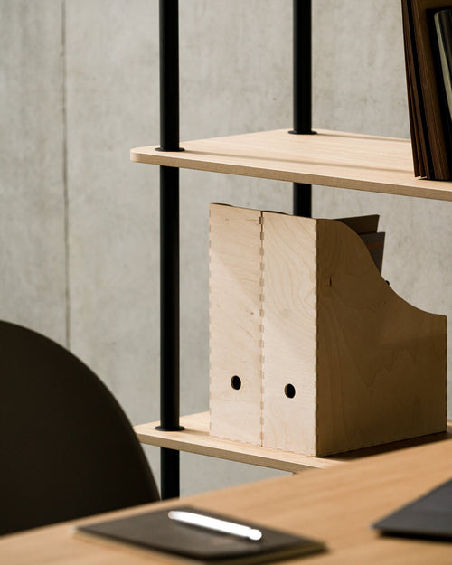 noo.ma Teidi 2-laags houten rekunit - modulair, eikenfineer, 115 x 38 x 9 cm