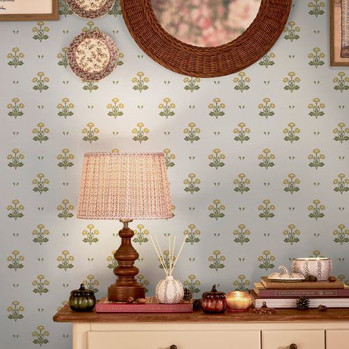 Laura Ashley Vliesbehang - Harthill Daisy Ochre Yellow