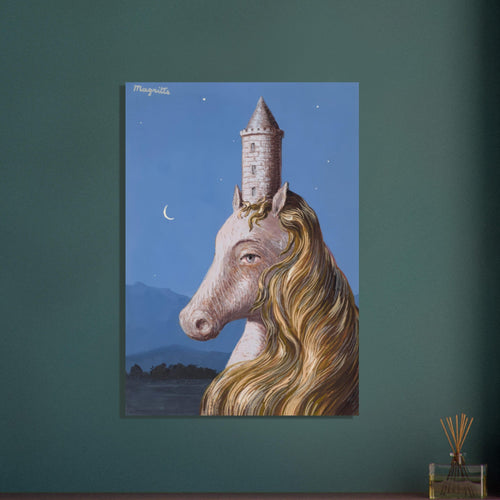 Artfulprints Poster met Lijst René Magritte - Le coeur du monde   - 70x100 cm - Blauw