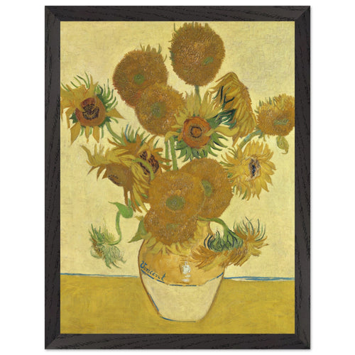 Poster met Lijst Vincent van Gogh - Zonnebloemen (1888)   - 30x40 cm - Geel