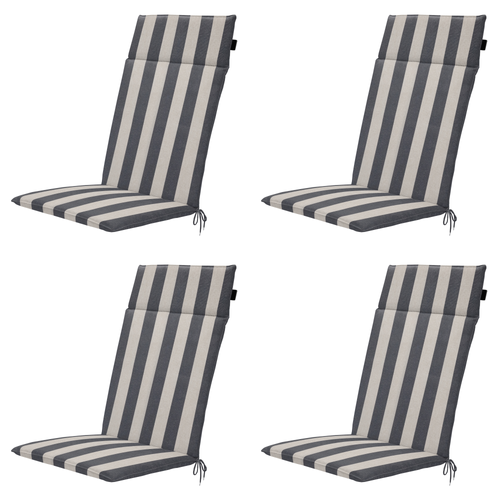 Madison tuintstoelkussen hoge rug Amora - grijs - 120x50x4cm - set van 4