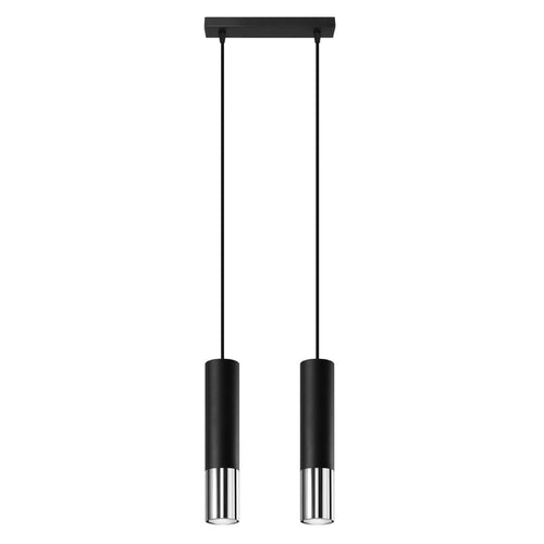 Sollux Lighting Hanglamp LOOPEZ 2 zwart/chroom - 30x6x90cm