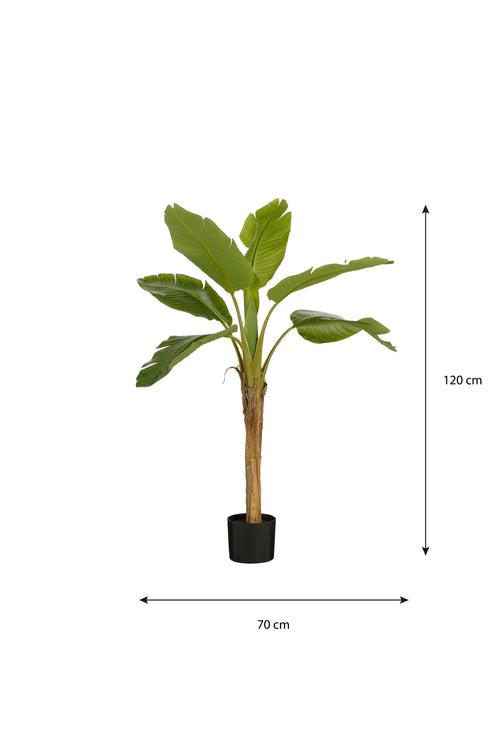 Mica Decorations Kunst Bananenplant - H120 x Ø70 cm - Groen