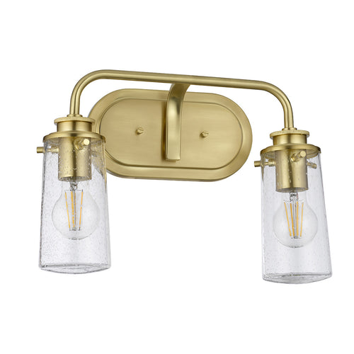Braelyn Kichler 2-lichts wandlamp geborsteld messing IP44