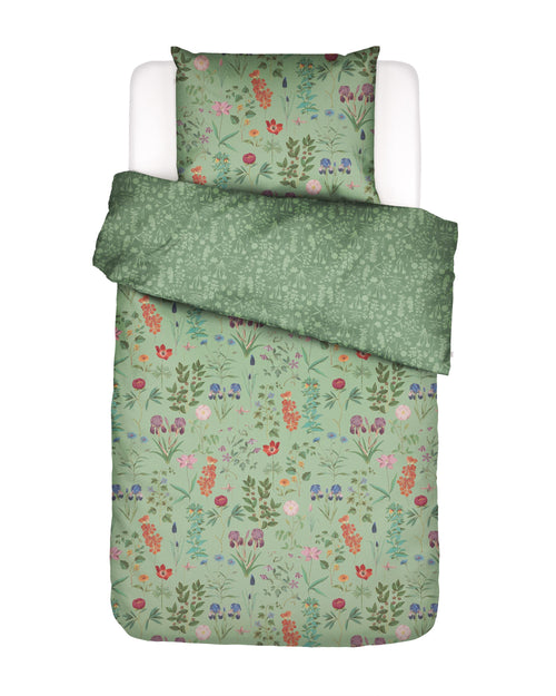 Essenza Marigold dekbedovertrek - Eenpersoons – 140x200/220 cm - Quiet green